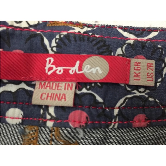 Boden Women's Size 2 US Regular Dark Wash Denim Classic Above Knee Pencil Skirt - Picture 3 of 3